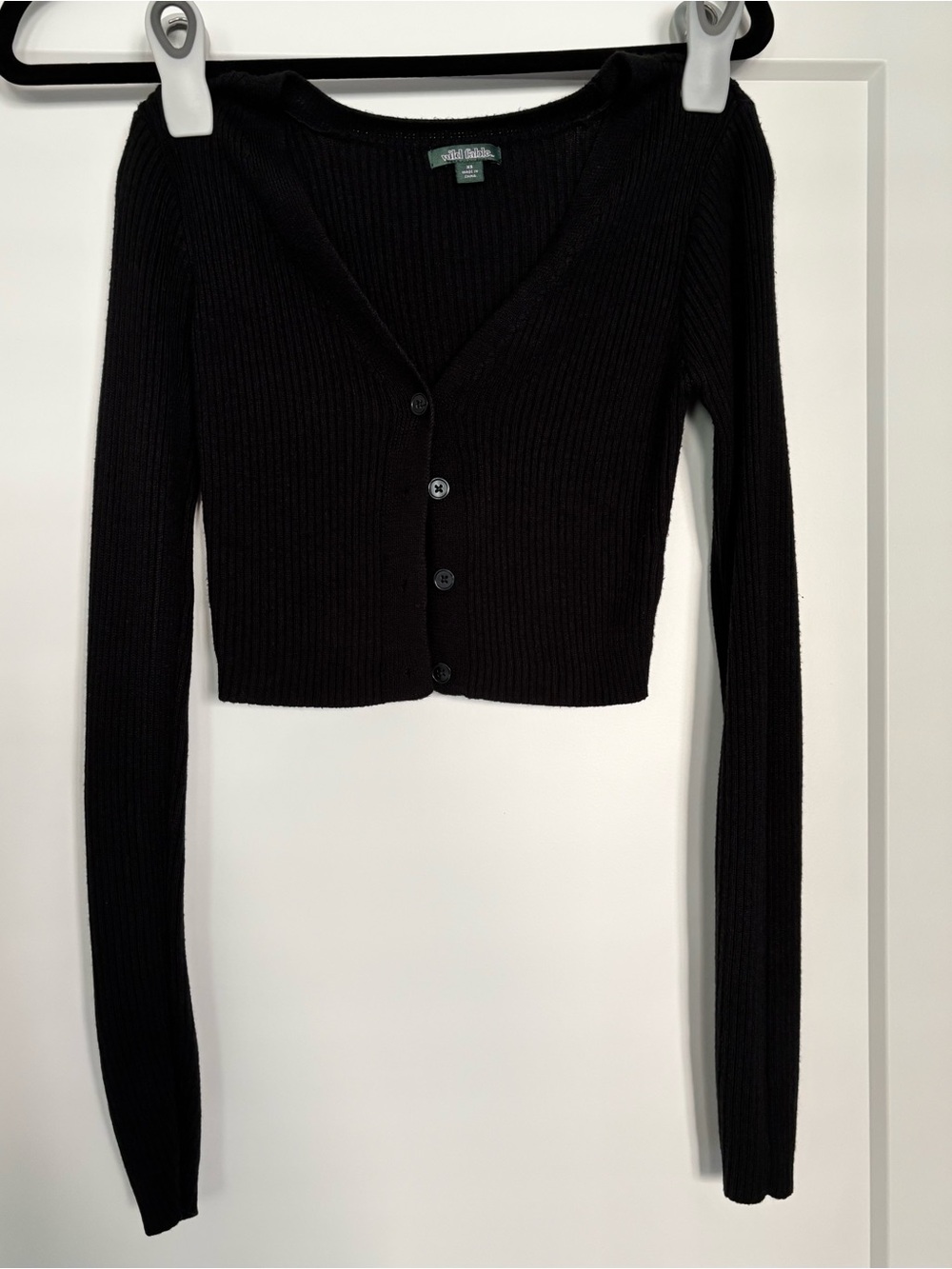 Cropped Black Cardigan